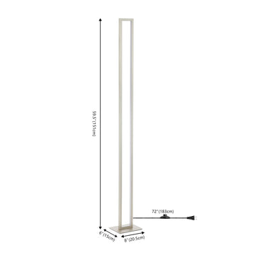 Johan 59.5" Modern Minimalist Aluminum Integrated Tower LED Floor Lamp - JONATHAN Y